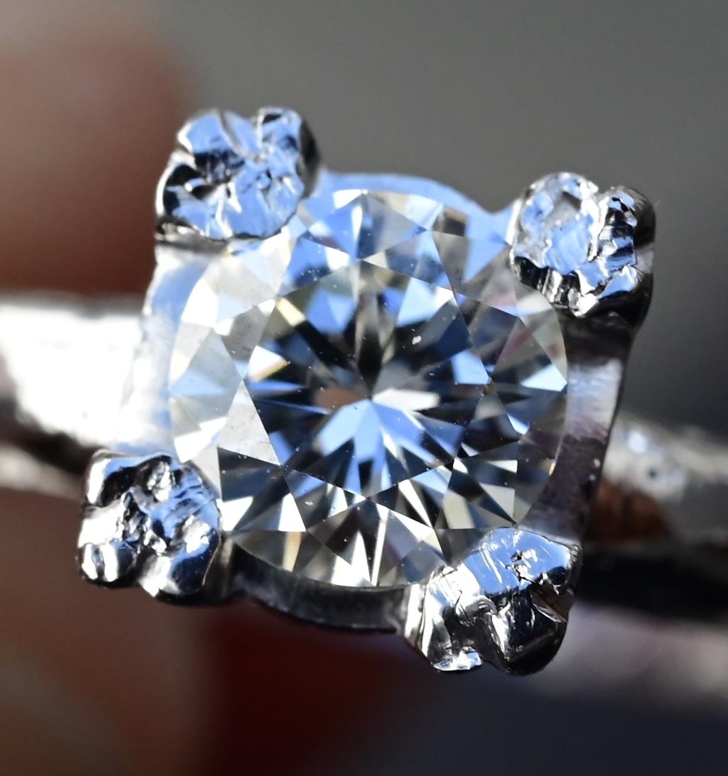 Platinum Diamond Solitaire Ring with .48ct VS Clarity Center IGI Certified
