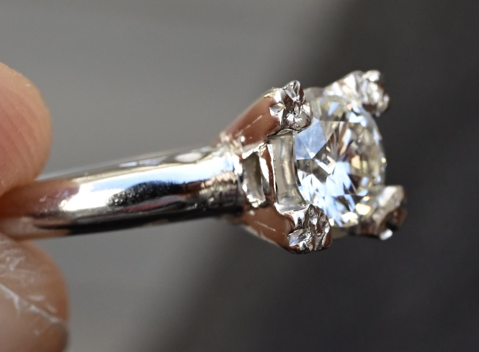 Platinum Diamond Solitaire Ring with .48ct VS Clarity Center IGI Certified