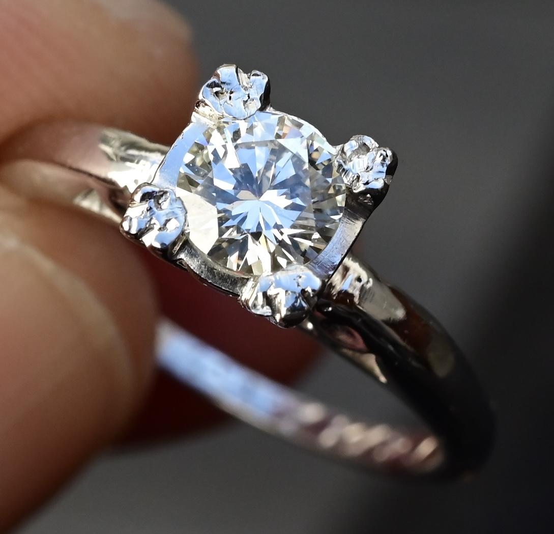 Platinum Diamond Solitaire Ring with .48ct VS Clarity Center IGI Certified