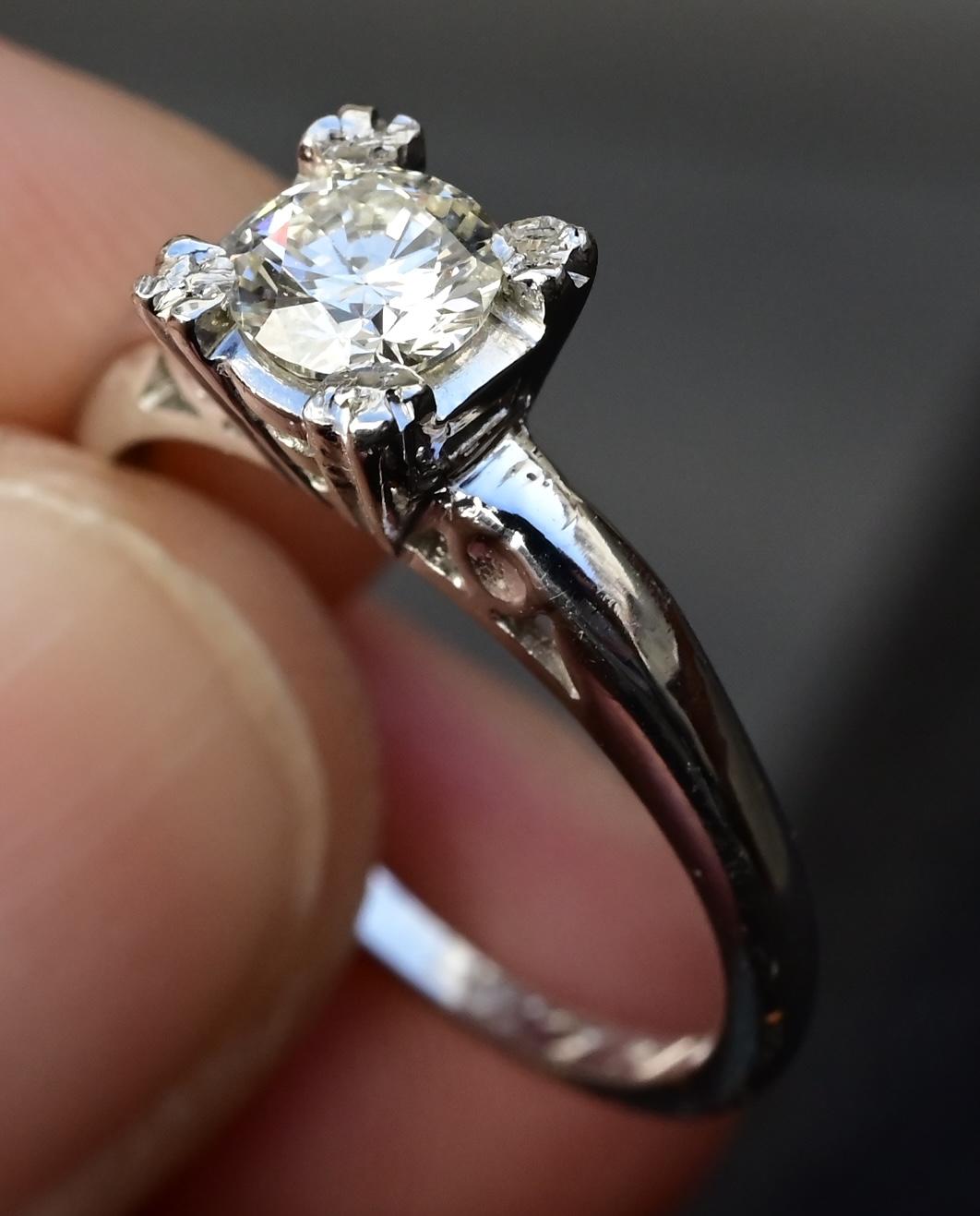 Platinum Diamond Solitaire Ring with .48ct VS Clarity Center IGI Certified