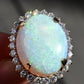 Massive 14K Yellow Gold Natural Opal & Diamond Ring 12.73 Grams