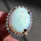 Massive 14K Yellow Gold Natural Opal & Diamond Ring 12.73 Grams