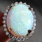 Massive 14K Yellow Gold Natural Opal & Diamond Ring 12.73 Grams