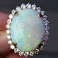 Massive 14K Yellow Gold Natural Opal & Diamond Ring 12.73 Grams