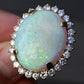 Massive 14K Yellow Gold Natural Opal & Diamond Ring 12.73 Grams