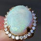 Massive 14K Yellow Gold Natural Opal & Diamond Ring 12.73 Grams