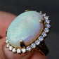 Massive 14K Yellow Gold Natural Opal & Diamond Ring 12.73 Grams