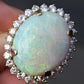 Massive 14K Yellow Gold Natural Opal & Diamond Ring 12.73 Grams