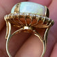 Massive 14K Yellow Gold Natural Opal & Diamond Ring 12.73 Grams