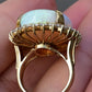 Massive 14K Yellow Gold Natural Opal & Diamond Ring 12.73 Grams