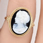 Vintage Sardonyx Cameo Ring 14K Yellow Gold 4.87 Grams Ring Size 6.25