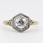 Art Deco 14K Gold Platinum Diamond Engagement Ring .80ct VS-SI1 Size 5.5
