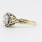 Art Deco 14K Gold Platinum Diamond Engagement Ring .80ct VS-SI1 Size 5.5