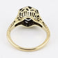 Art Deco 14K Gold Platinum Diamond Engagement Ring .80ct VS-SI1 Size 5.5