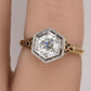 Art Deco 14K Gold Platinum Diamond Engagement Ring .80ct VS-SI1 Size 5.5