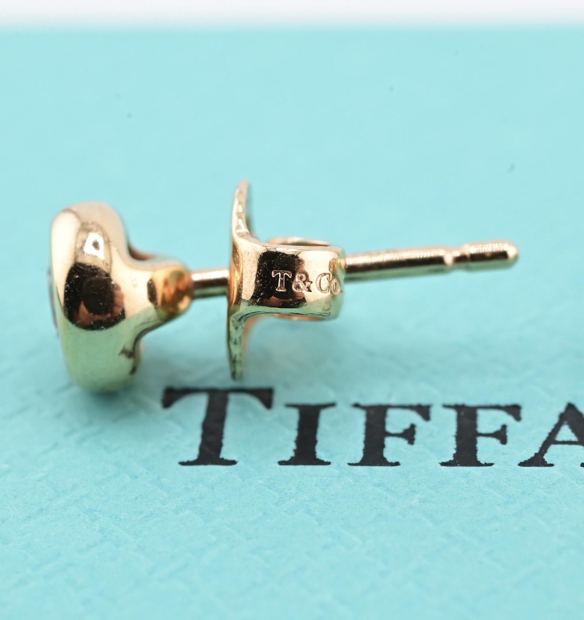 Pair Of Tiffany & Co Diamond Studs 18K Rose Gold .35 TCW With Box