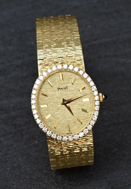 Piaget 18K Yellow Gold Diamond Bezel Ladies Watch – Manual Wind, 61.97g, 6 3/4"
