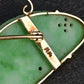 Vintage 14K Gold Carved Jade Butterfly Brooch  2.5" x 1.5" 7.78 Grams