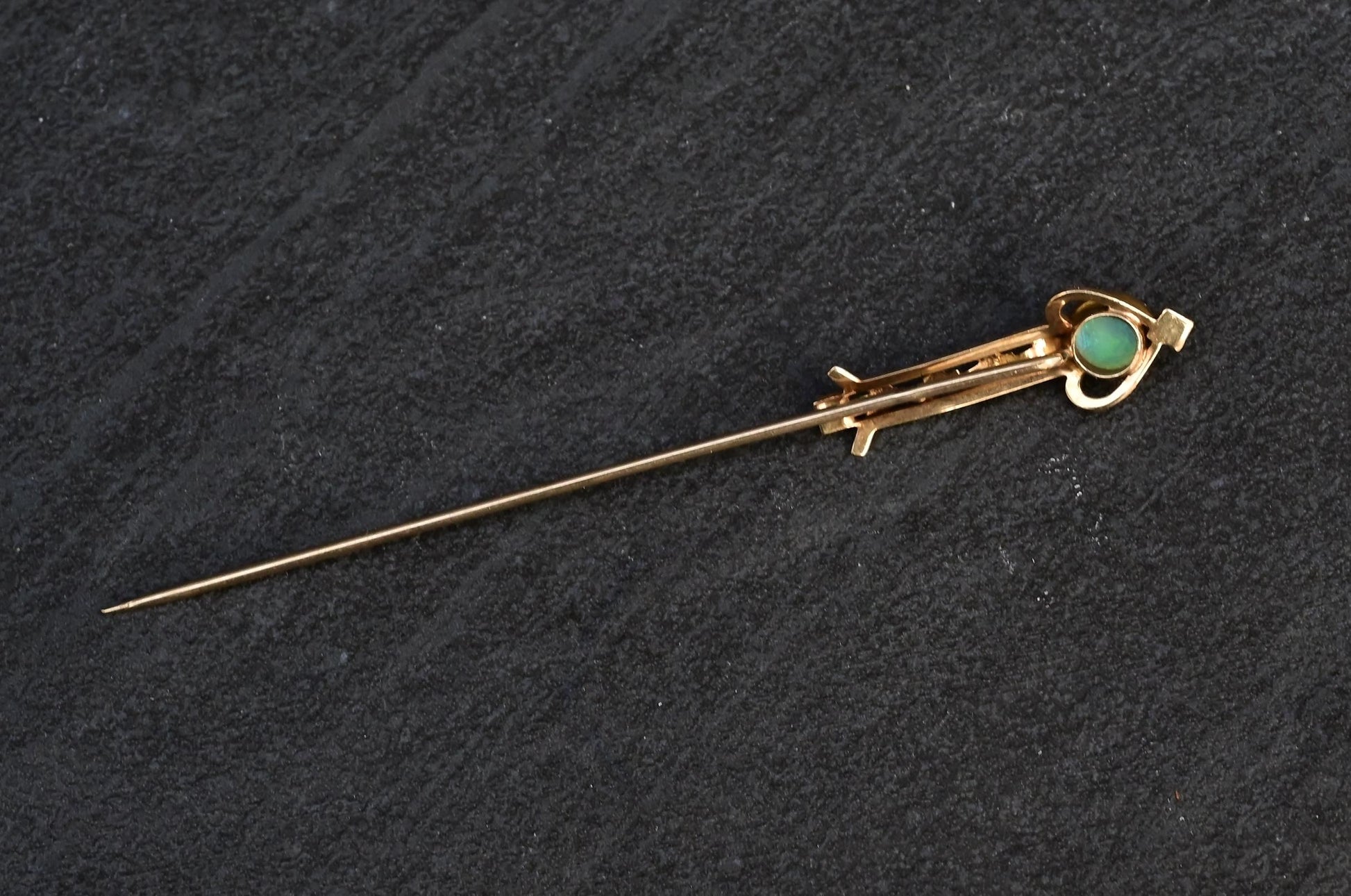 10K Yellow Gold Opal & Pearl Stick Pin