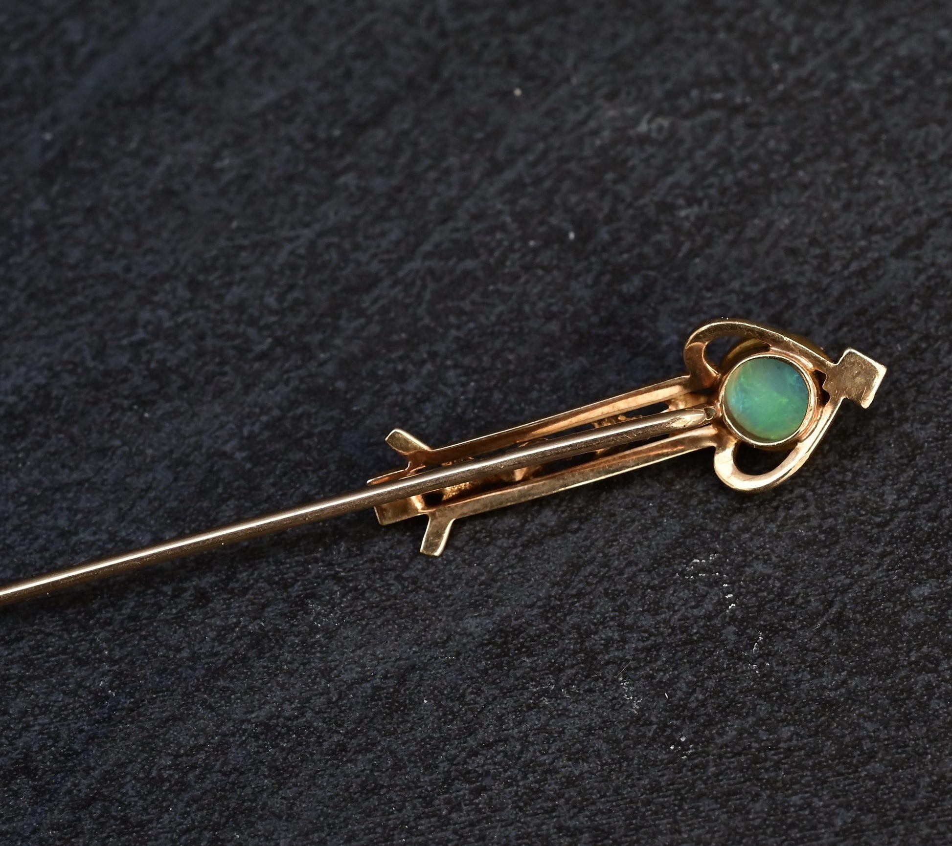 10K Yellow Gold Opal & Pearl Stick Pin