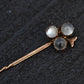 Gorgeous 10K Antique Stick Pin With 3  Moonstones