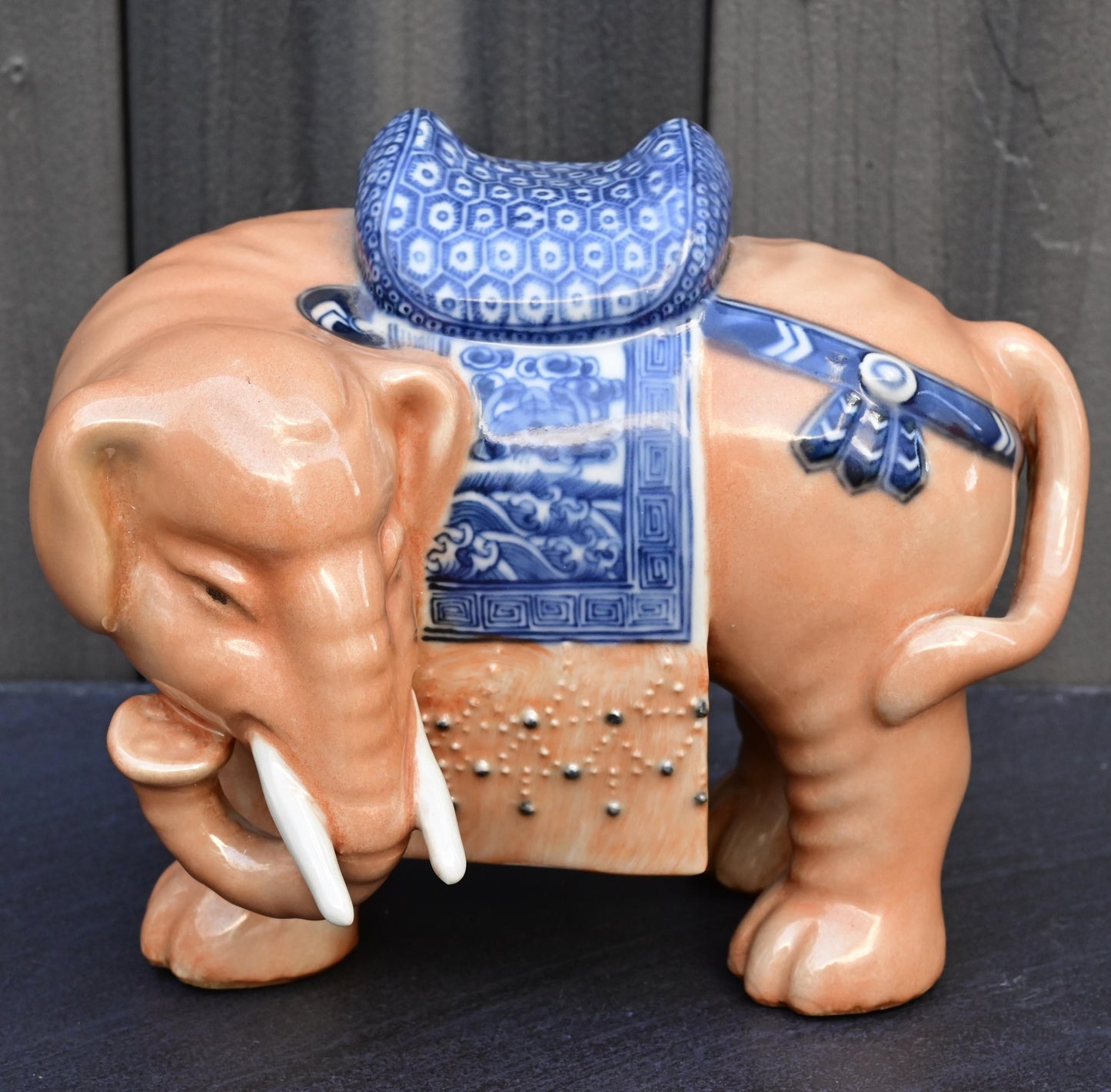 Pair of Chinese Late Qing / Republic Period Porcelain Elephants