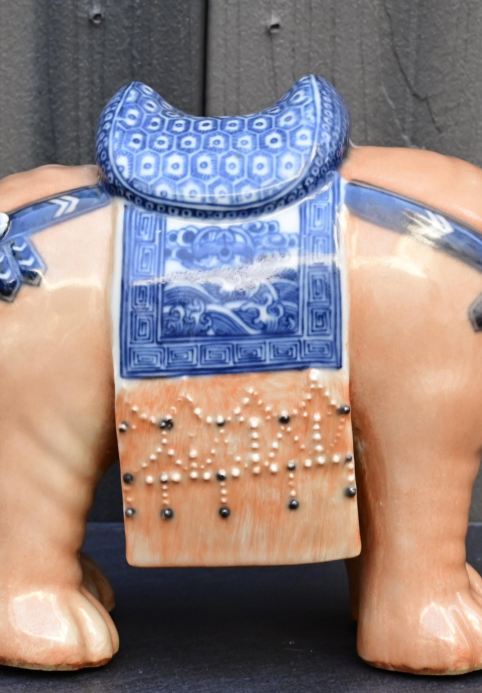 Pair of Chinese Late Qing / Republic Period Porcelain Elephants