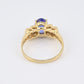 14K Yellow Gold Tanzanite Ring • 1.22ct Oval Tanzanite Diamond Accents Size 7