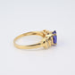 14K Yellow Gold Tanzanite Ring • 1.22ct Oval Tanzanite Diamond Accents Size 7