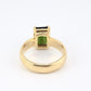 14K Yellow Gold Green Tourmaline Ring • 3.30ct Emerald Cut • Size 7.5 • 6.98g