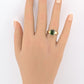 14K Yellow Gold Green Tourmaline Ring • 3.30ct Emerald Cut • Size 7.5 • 6.98g