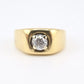 14K Yellow Gold Men’s Diamond Ring • .95ct Round Brilliant  • Size 9.25