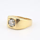 14K Yellow Gold Men’s Diamond Ring • .95ct Round Brilliant  • Size 9.25