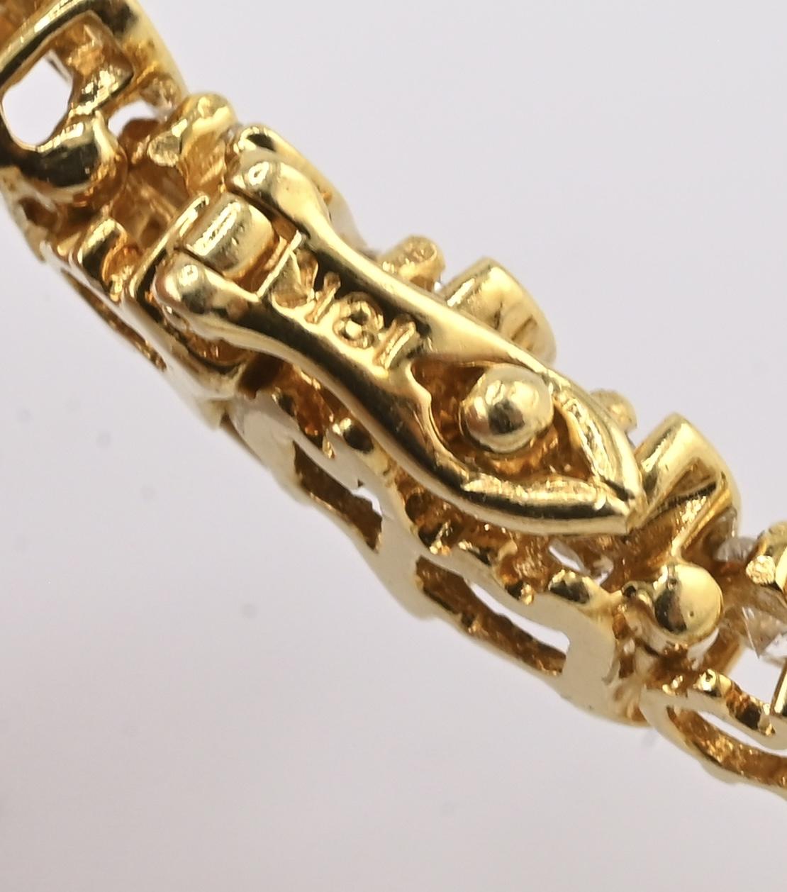 18K Yellow Gold Diamond Tennis Bracelet • 23.31g • 35 Natural Diamonds