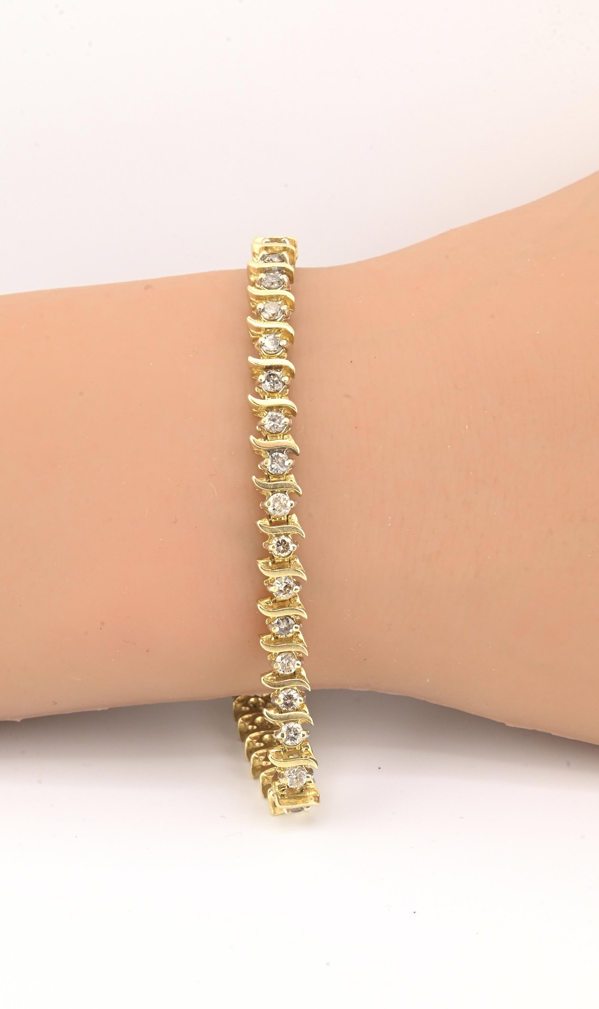 14K Yellow Gold Diamond Tennis Bracelet • 16.20g • ~2.65–2.80ct Natural Diamonds