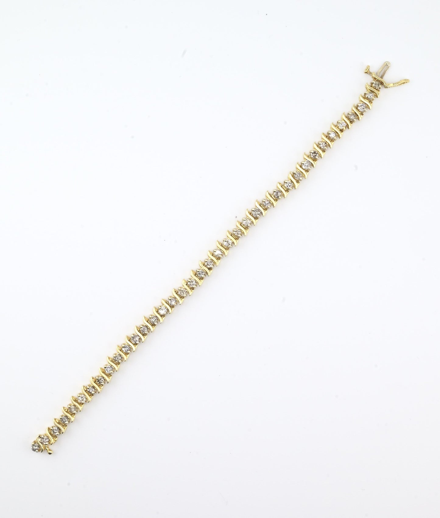 14K Yellow Gold Diamond Tennis Bracelet • 16.20g • ~2.65–2.80ct Natural Diamonds