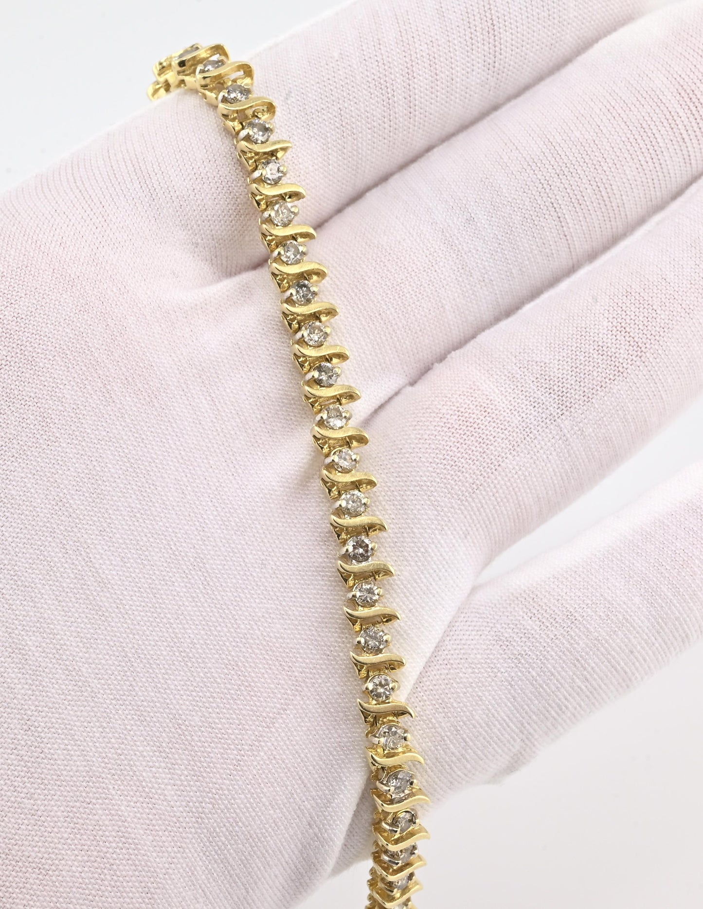 14K Yellow Gold Diamond Tennis Bracelet • 16.20g • ~2.65–2.80ct Natural Diamonds
