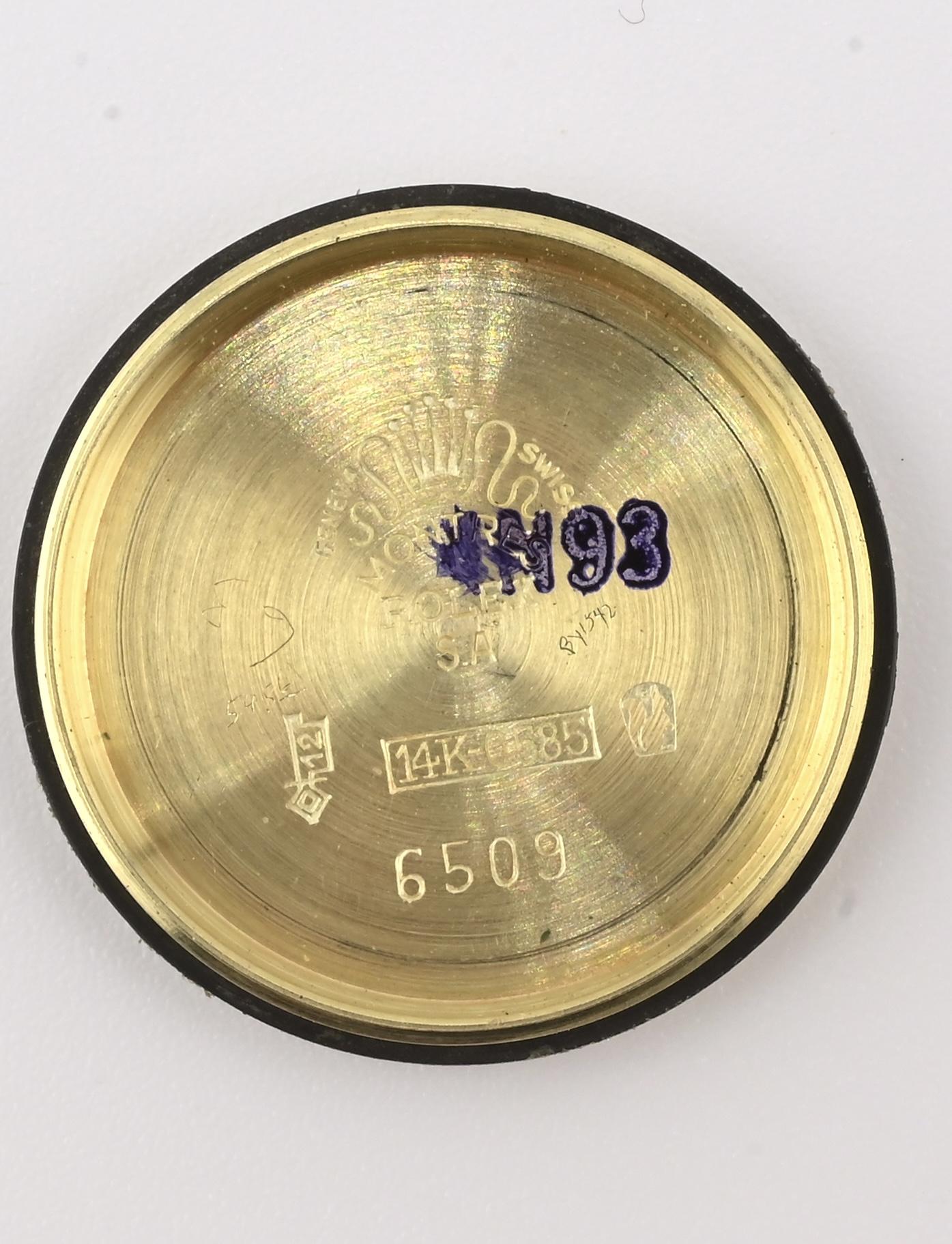 Vintage Rolex Oyster Perpetual Ladies 6509 • 14K Yellow Gold • Honeycomb Dial