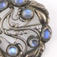Georg Jensen Sterling Silver Moonstone Brooch • Art Nouveau Style • 17.39g