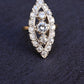 14K White & Yellow Gold Ring with 1.67 Carats of Natural Diamonds, Size 6