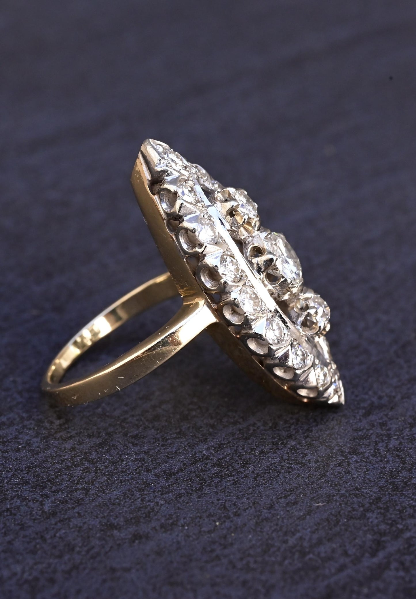 14K White & Yellow Gold Ring with 1.67 Carats of Natural Diamonds, Size 6