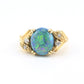 GIA Certified 2.40ct Natural Black Opal & Diamond Ring 14K Yellow Gold