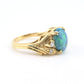 GIA Certified 2.40ct Natural Black Opal & Diamond Ring 14K Yellow Gold