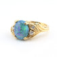 GIA Certified 2.40ct Natural Black Opal & Diamond Ring 14K Yellow Gold