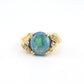 GIA Certified 2.40ct Natural Black Opal & Diamond Ring 14K Yellow Gold