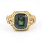Victorian Style 14K Gold Ring with GIA Certified Green Spinel