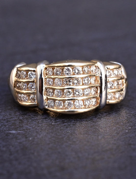 14K Yellow Gold Diamond Ring With 0.63 Carats Natural Diamonds IGI Certified