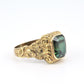 Victorian Style 14K Gold Ring with GIA Certified Green Spinel