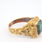 Victorian Style 14K Gold Ring with GIA Certified Green Spinel