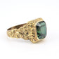 Victorian Style 14K Gold Ring with GIA Certified Green Spinel